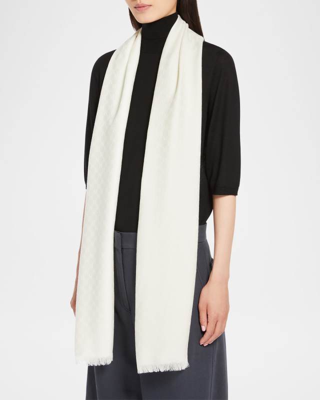 Umes Monogram-Print Wool Scarf